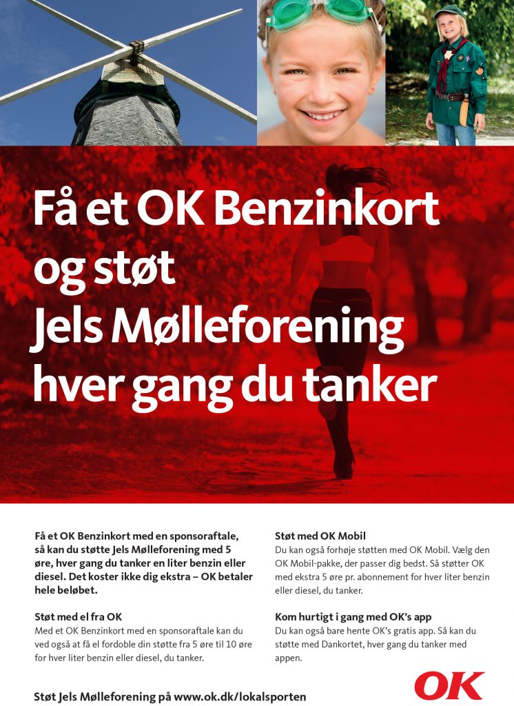 Få et OK Benzinkort og støt Jels Mølleforening hver gang du tanker